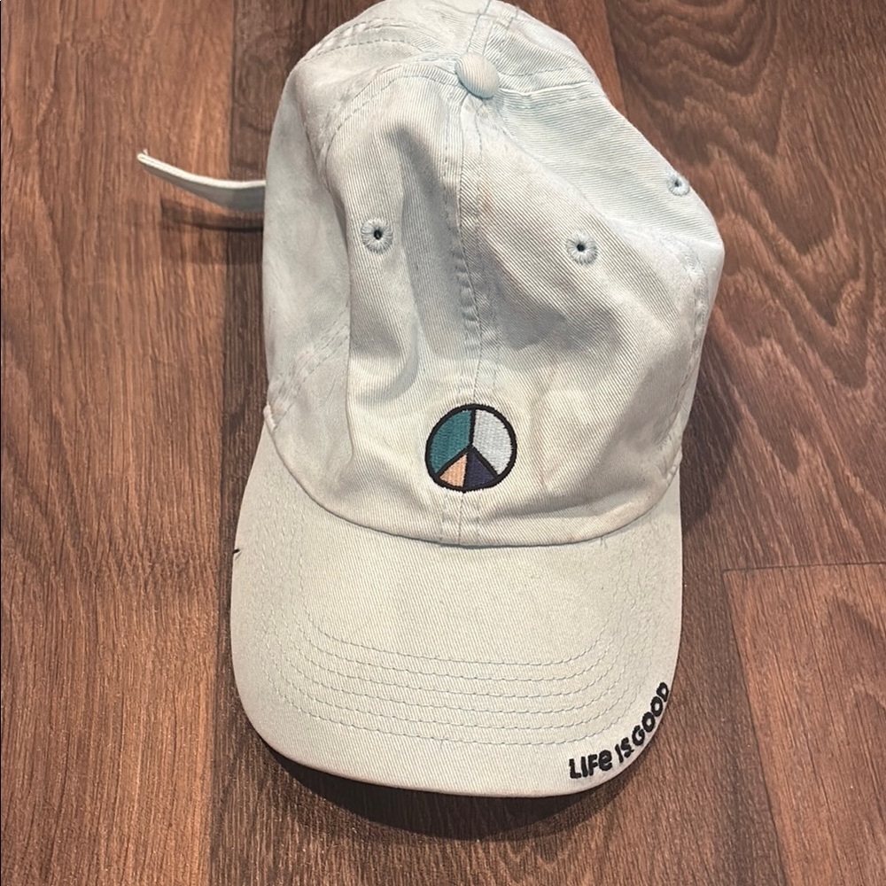 Life Is Good Blue Peace Symbol Hat